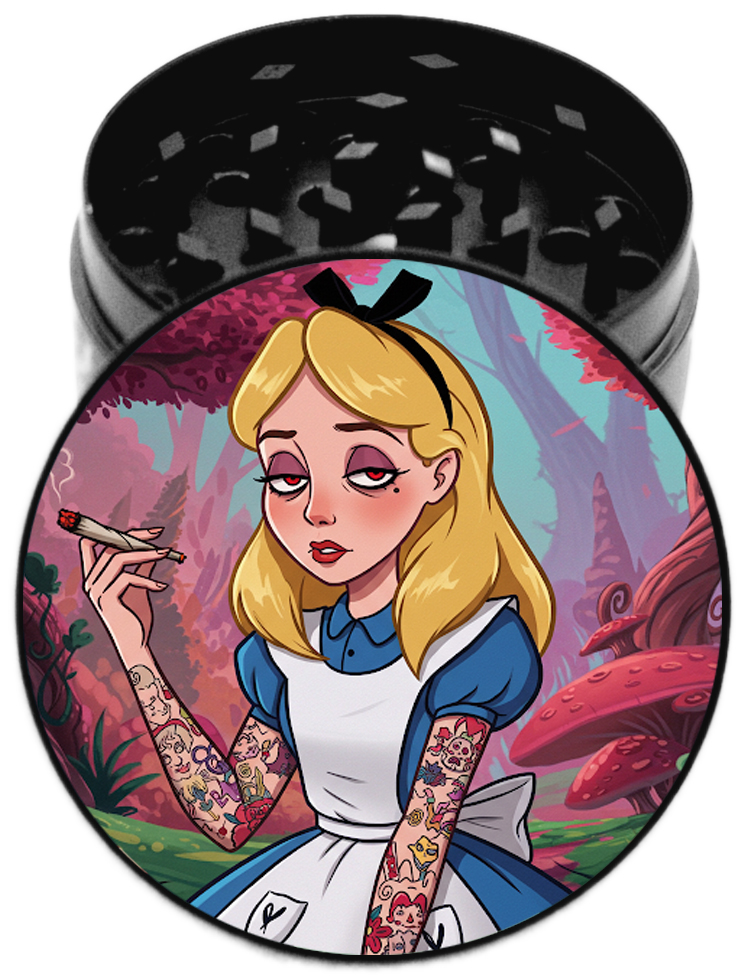 Princess Baddie Cute Nostalgia - 50mm 4-Piece Premium Metal Tobacco Herb Grinder Crusher Design Gift Alice